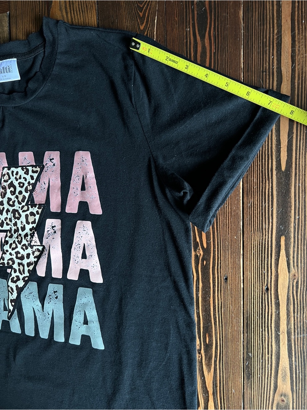 Salti Road Mama Graphic Tee Black Leopard Lightning Bolt Relaxed Fit cowgirl mom - Picture 11 of 11